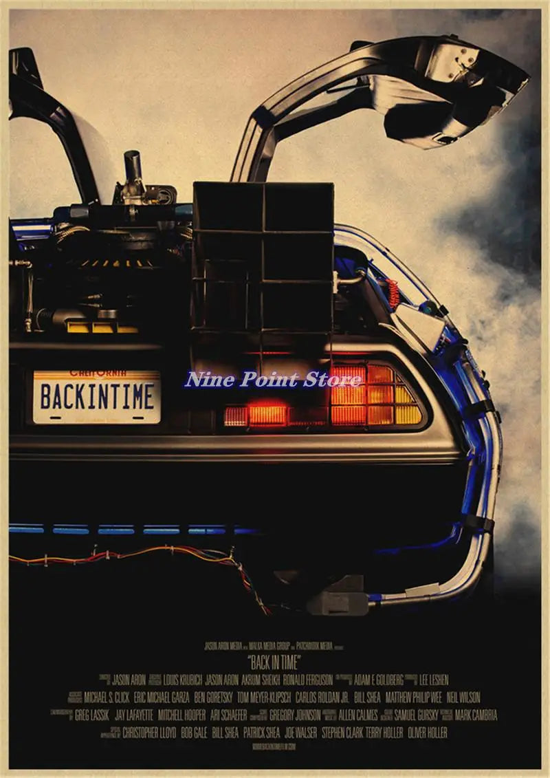 Back to The Future Retro Kraft Poster Decorative DIY Wall Canvas Sticker Home Bar Art Posters Decor