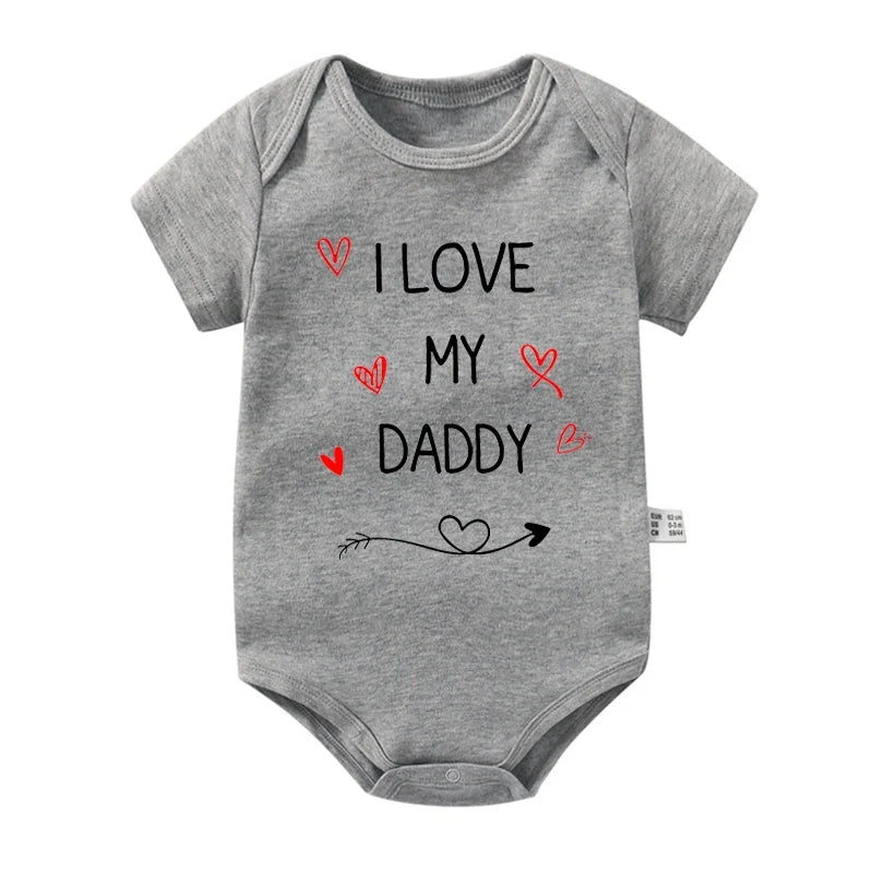 I Love My Daddy Toddler Boys Girls Summer Short Sleeve Bodysuit Gender Neutral Baby Romper Infant Clothes Father's Day Best Gift