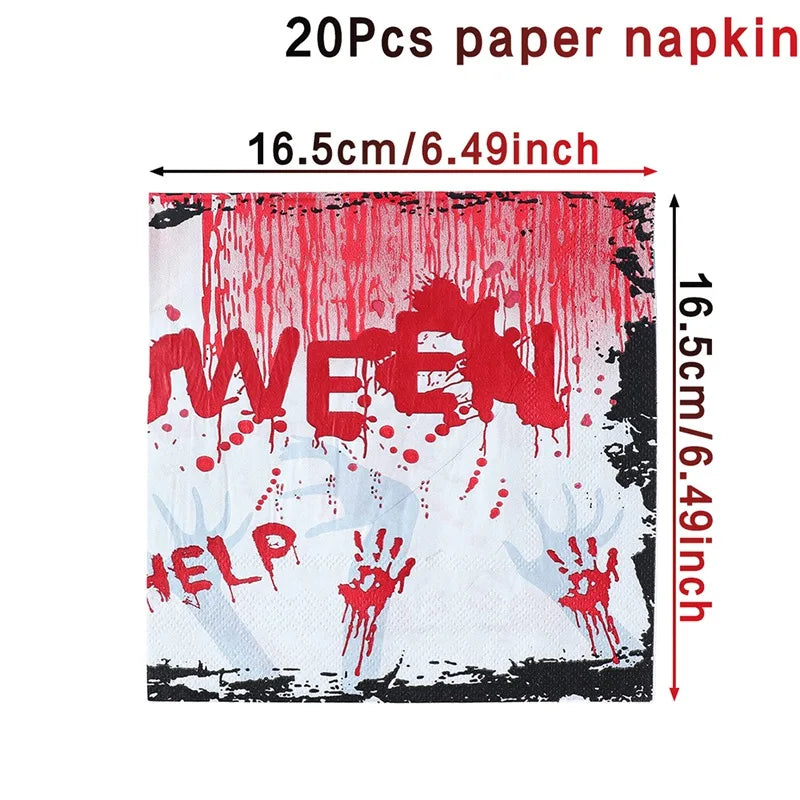 Happy Halloween Banner Bloody Bat Pumpkin Ghost Print Party Backdrop Hanging Banner Halloween Party Decoration For Home