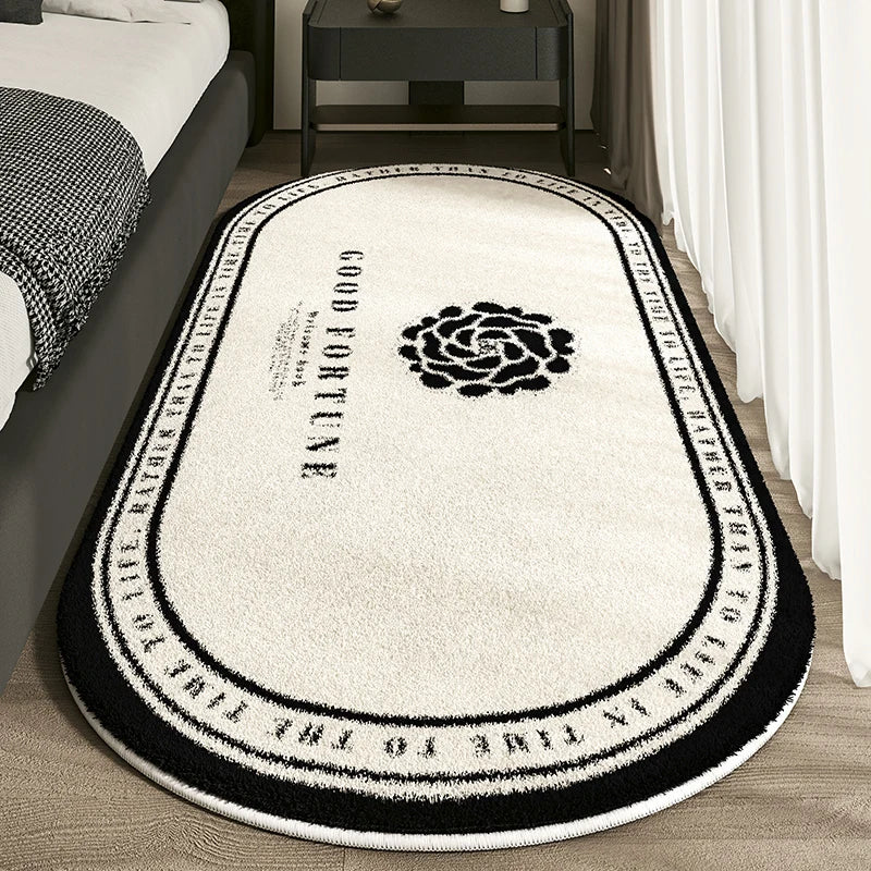 VIKAMA Flannel Fabric Carpet Oval-Shaped Anti-Slip Carpet High-End Texture.