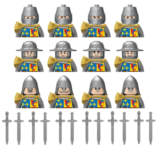 Military Building Blocks Medieval Solider Figures Gifts Toys Weapons Shield Holy Roman Saint Lazarus Jerusalem Knight Legion MOC