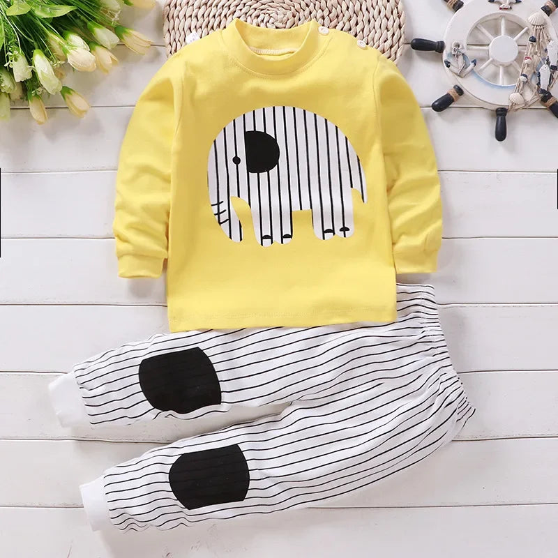 Kids Clothes Children Sets Children's Clothing Boys Girls CottonAutumn winter Clothing Pants Sleepwear Christmas Gift