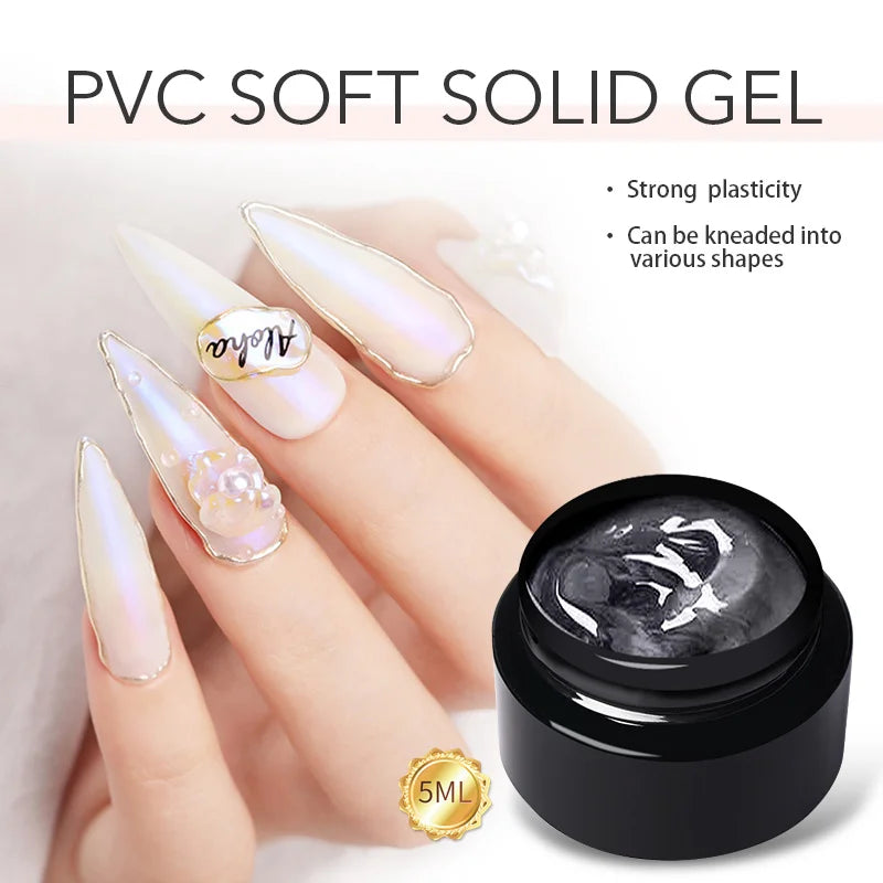 BORN PRETTY Non Stick Hand Solid Extension Nail Gel Polish Clear Pink Nude Aurora Luminous 3D Modeling Carving Nail  Gel