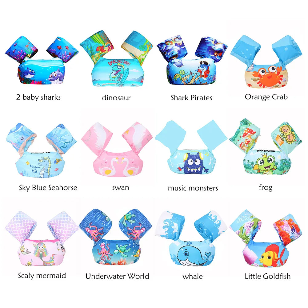Baby Float Cartoon Arm Sleeve Life Jacket Swimsuit Foam Safety Swimming Training Floating Pool Float Swimming Ring Children Swim