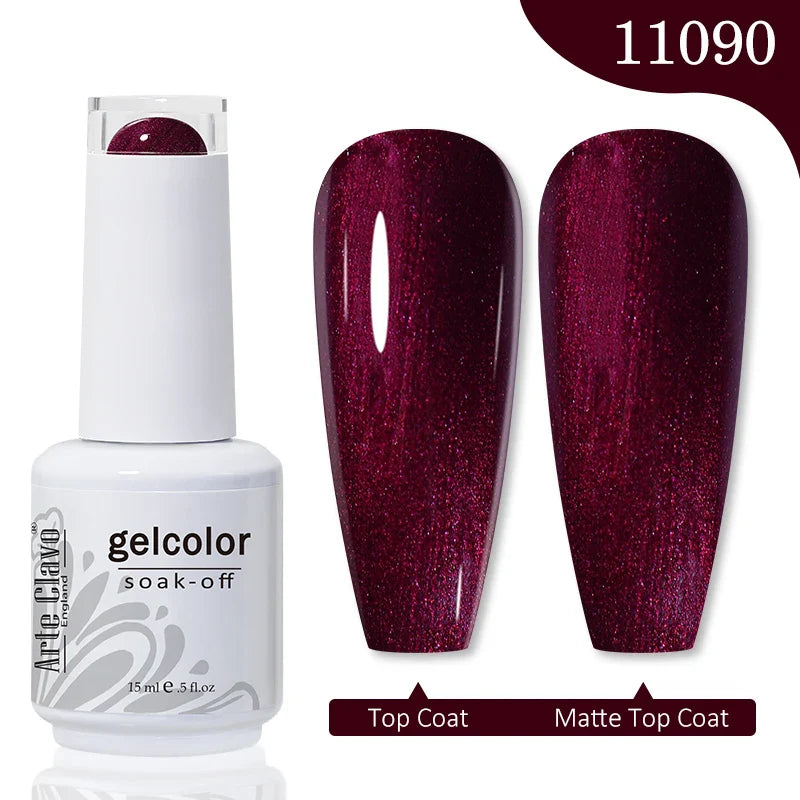 Arte Clavo Autumn Winter Series Jelly Gel Nail Polish 15ml LED Nail Gel Hybrid Varnish Matt Top Base Coat Nail Art Gellak Primer