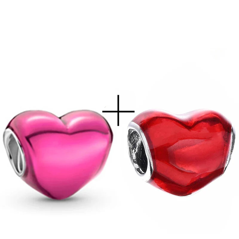 BRACE CODE 2Pcs/Lot Pan Spring New Purple Charm Love Floral Diy Beads Pendant Making Men's Women's Children's Fine Bracelets