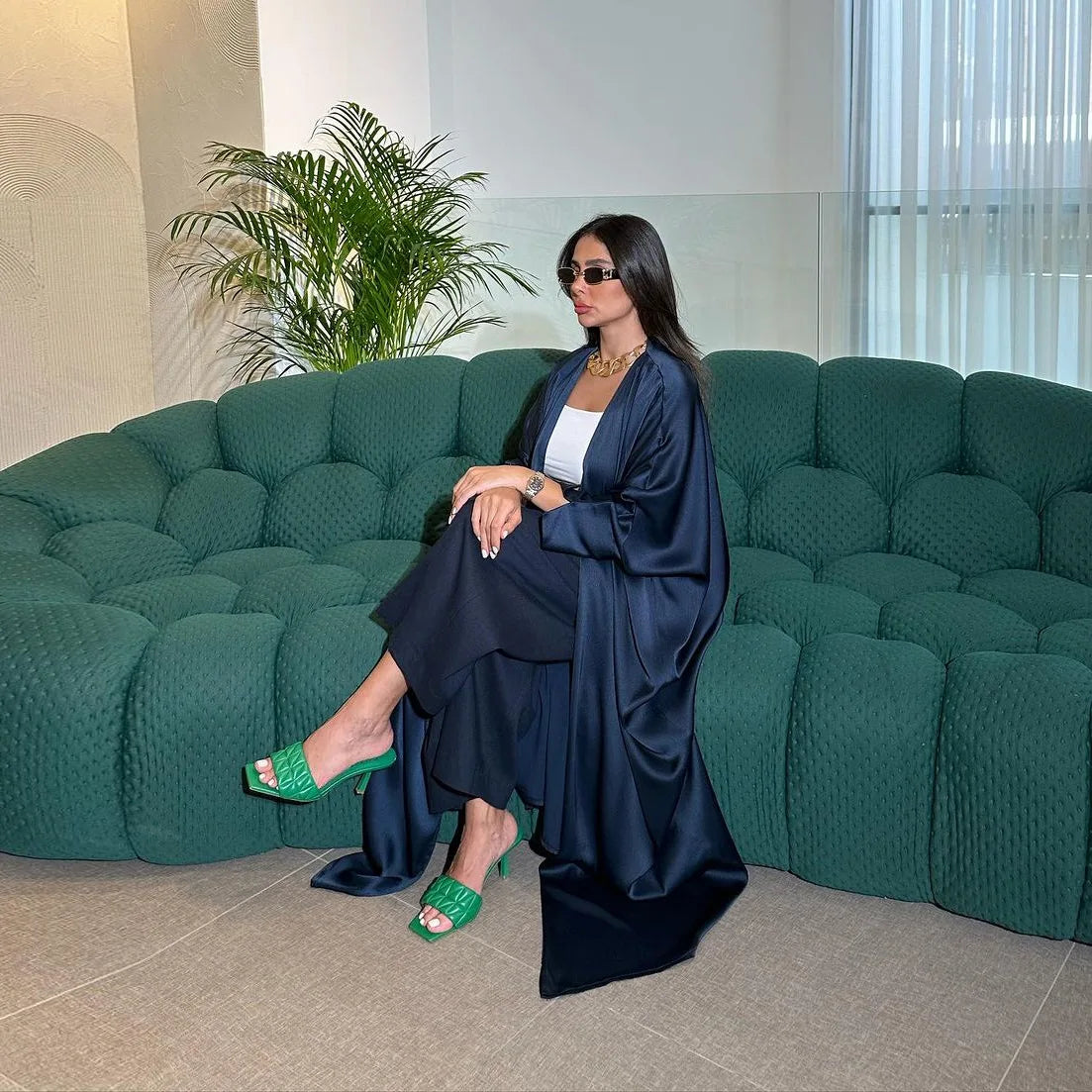 Robe Cardigan Abaya Long Dress Satin Fashion Party Evening Women Muslim Moroccan Kaftan Jalabiya Islam Women's Clothes