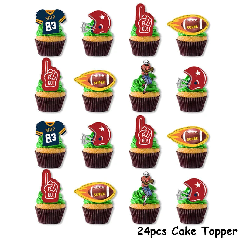Rugby Themed American Football Disposable Tableware Supplies Sports Birthday Party Male Single Party Baby Shower Ceremony Decor
