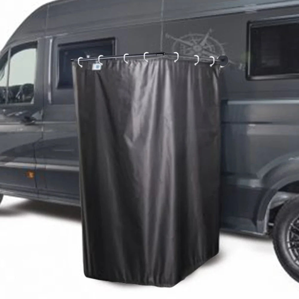 Caravan Outdoor Shower Cabin Cubicle Stall / Enclosure Kits With Magnetic Bracket & Rod & Shower Curtain For Camping Motorhomes