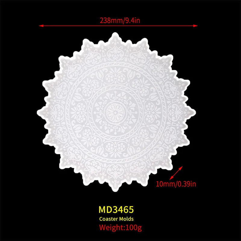 Flower Tea Cup Pad Molds Set DIY Handmade Crystal Big Flower Plate Clay Epoxy uv Resin Mold Silicone Craft Mold Art Home Decorat
