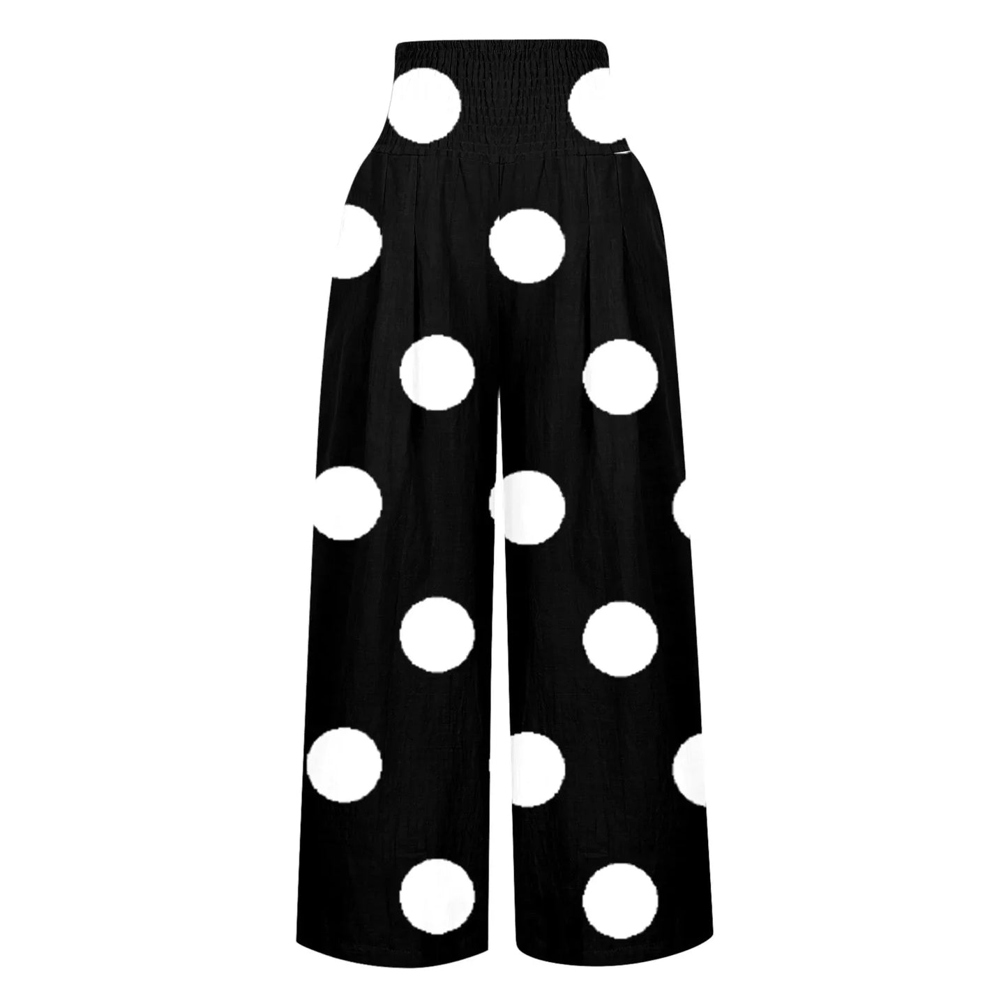 Dot Printed High Waisted Wide Leg Summer Pants For Teen Girls Women Casual Fit Palazzo Pants Beach Trendy Trouses With Pockets