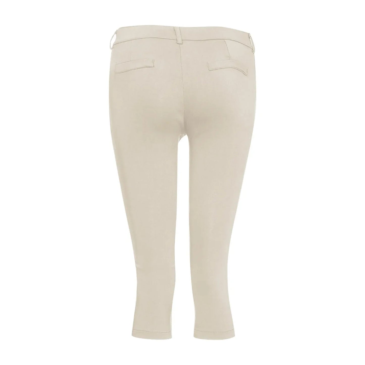 Women's Slim Fit Casual Solid Color Button Pocket Capris For Women
