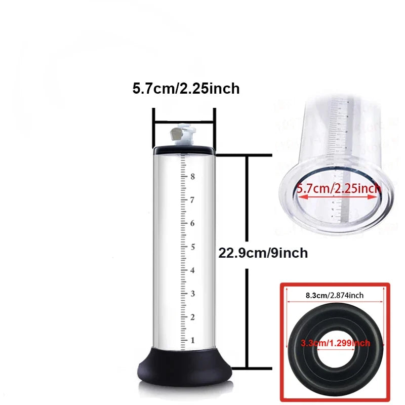 Acrylic Penis Pump Manual Penis Enlarger Sex Toy For Men Vacuum Pump Male Masturbation Penis Extender Trainer Adults Sex Product