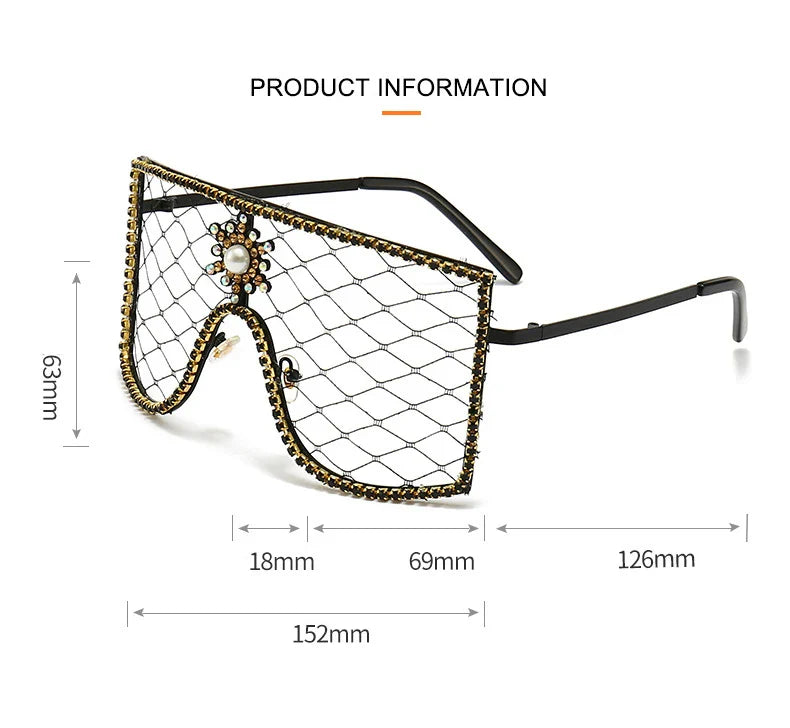 Luxury Diamonds Steampunk Sun Glasses Women Men Oversized Rhinestone Spectacles DIY Trends Personality Eyewear De Sol Oculos