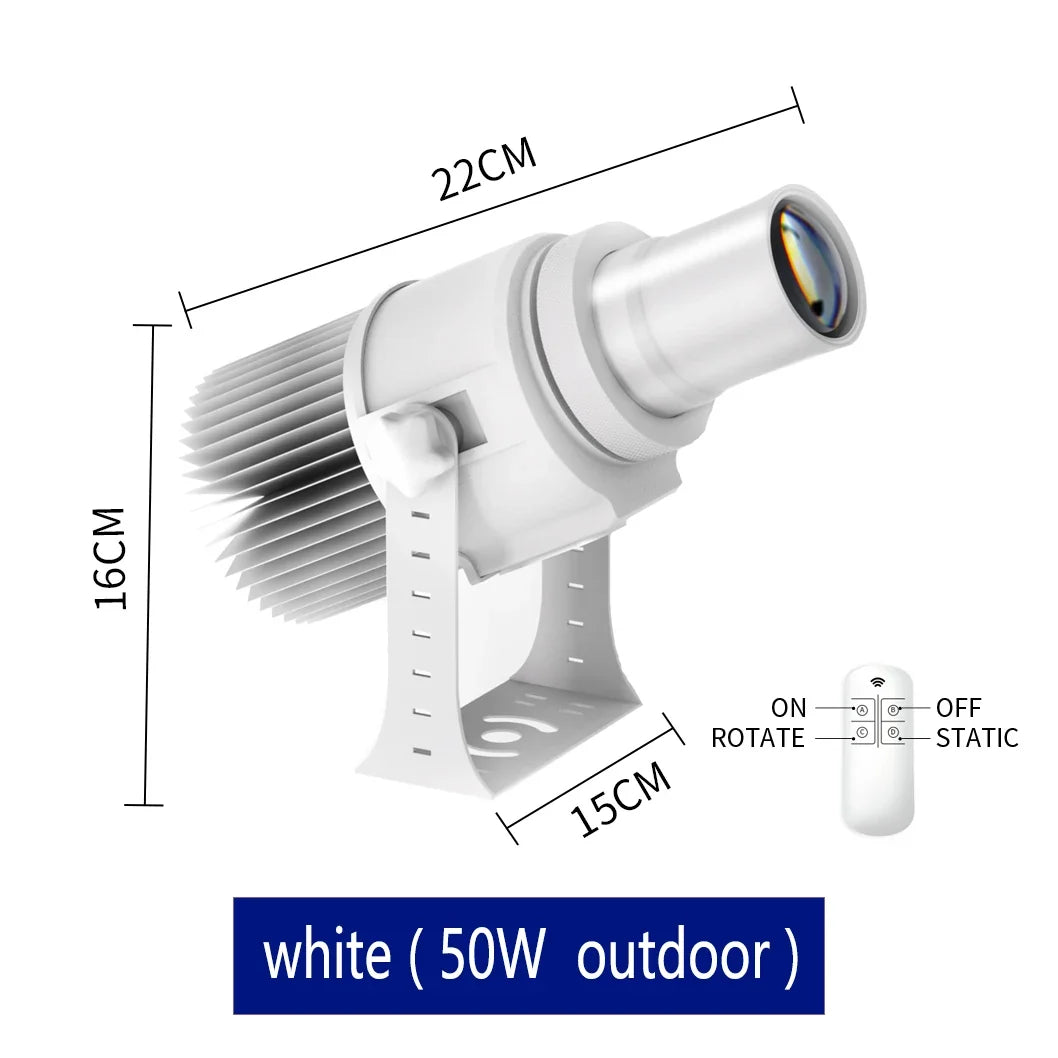 Custom Led HD Gobo Logo Projector Indoor Outdoor Ip67 Waterproof Rotating Advertising Image Projection Light For Floor Wedding