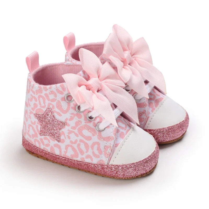 0-18m Baby Shoes Infant Pre-Walker Shoes, Cute Pink Theme Casual Flat
