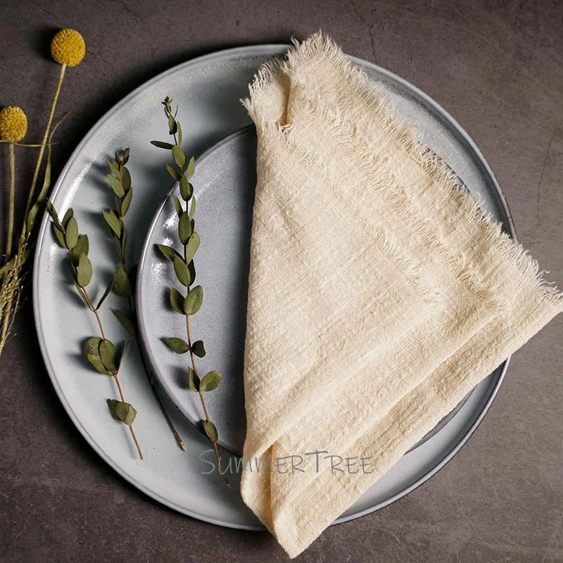 Large Napkins Cotton Gauze 41cm Napkin Muslin Tea Towels Dinner Retro Cheesecloth Wedding Party Rustic Table Decoration 16inch
