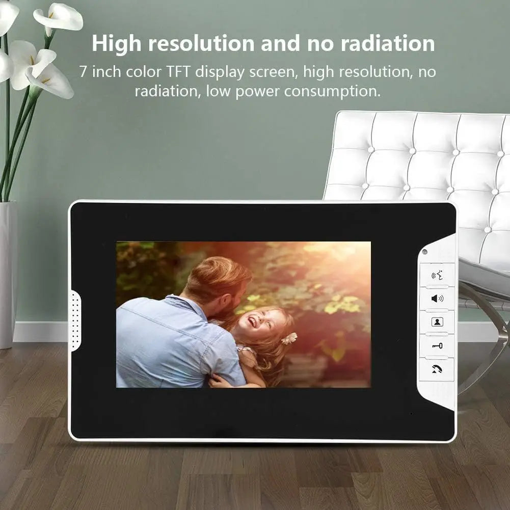 Video Intercom System, 7" Video Intercom Doorbell Camera System, Video Door Phone Intercom Kit Waterproof Camera Door Bell