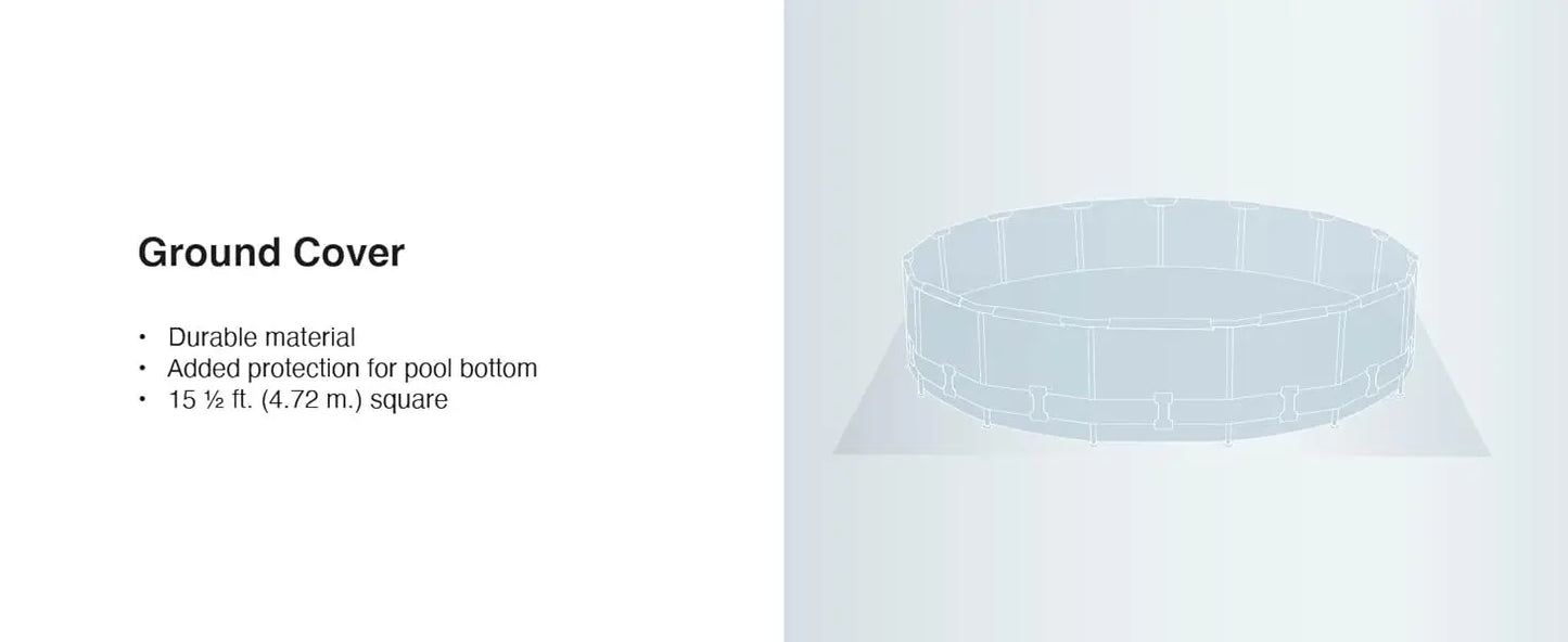 Round above Ground Outdoor Swimming Pool Set with Filter Pump, Ladder, Ground Cloth, and Pool Cover, Greywood