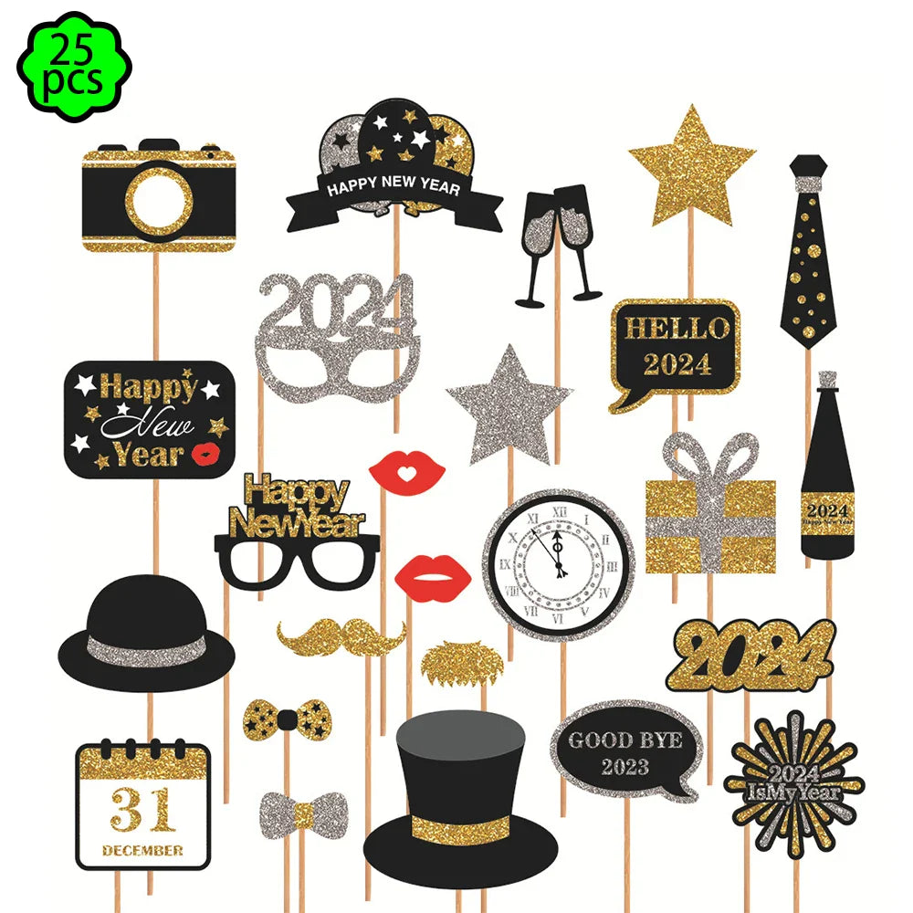 New Year 2024 number foil Balloon Hello 2024 New Year banner Balloon 2024 new year decor balloon Happy New Year Party Decoration