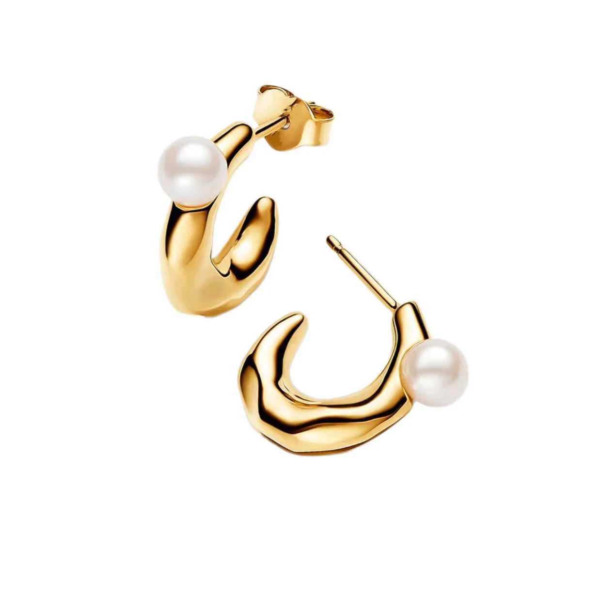 100%925 Pure Silver Classic Water-Drop Heart-Shaped Round Stud
