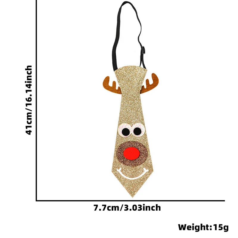 1PC 2024 Christmas Neckties Cartoon Christmas Ties For Boy Girl Santa Claus Party Kids Costume Accessories Christmas Decoration