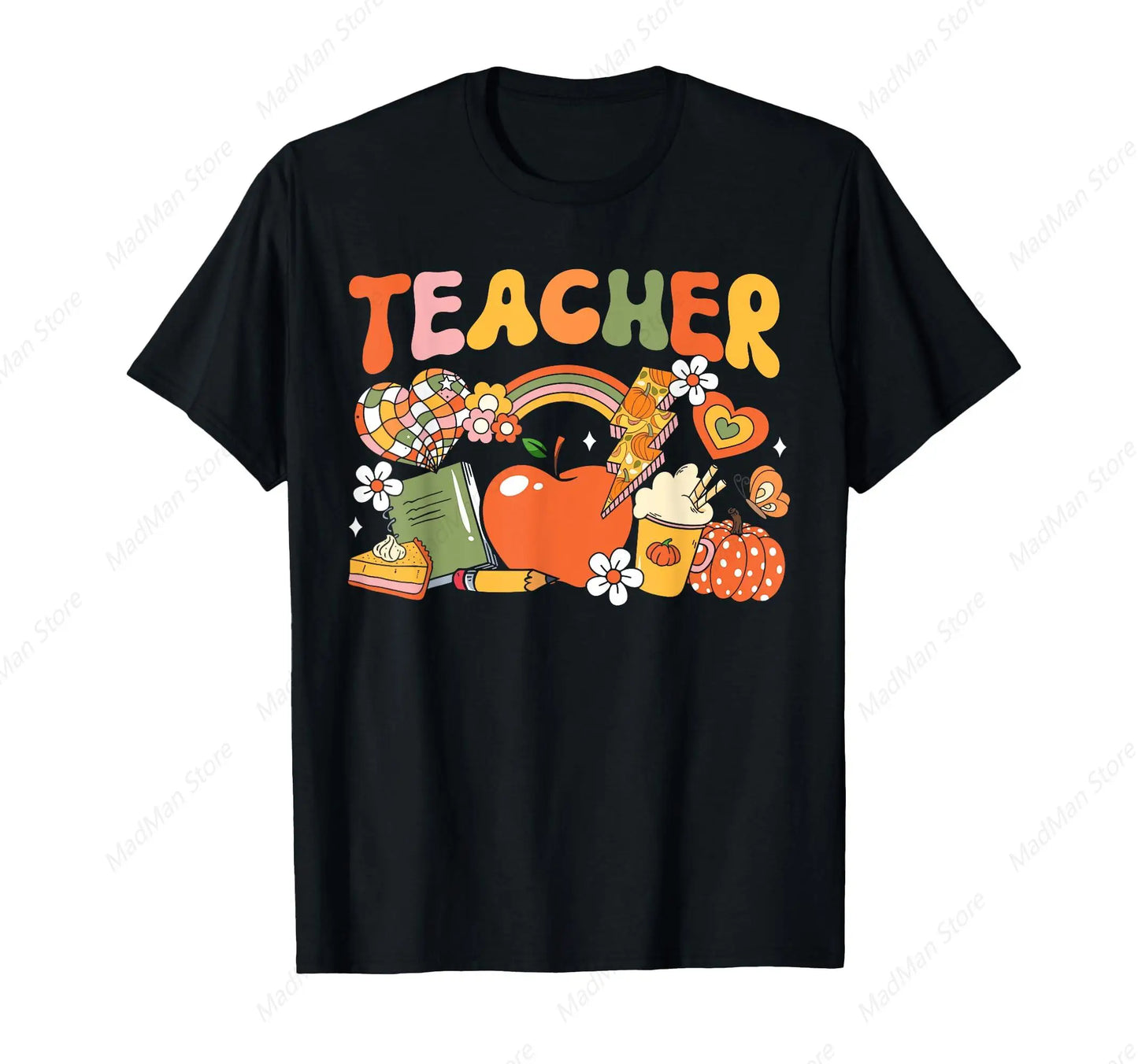 Teacher Fall Autumn Pumpkin Thanksgiving Thankful Teacher T-Shirt