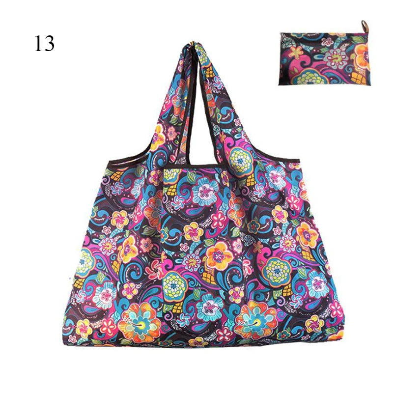Foldable Large Shopping Storage Bags For Groceries Recyclable Grocery Tote Pouch Eco-Friendly Heavy Duty Washable Shopper Bag