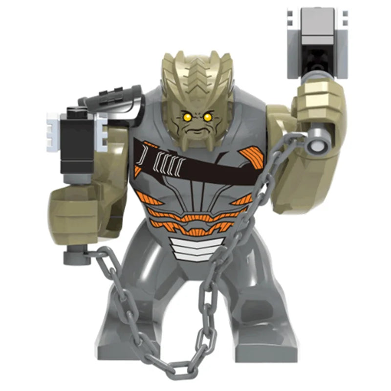 Building Blocks Marvel Transformation Figures Big Goblin Spiderman Iron Man Venom Captain Hawk Deadpool Technic Armor Gift Toys