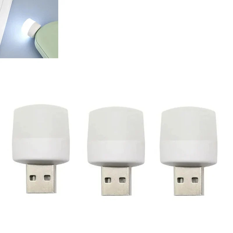 USB Night Light Mini LED Night Light USB Plug Lamp Power Bank Charging USB Book Lights Small Round Reading