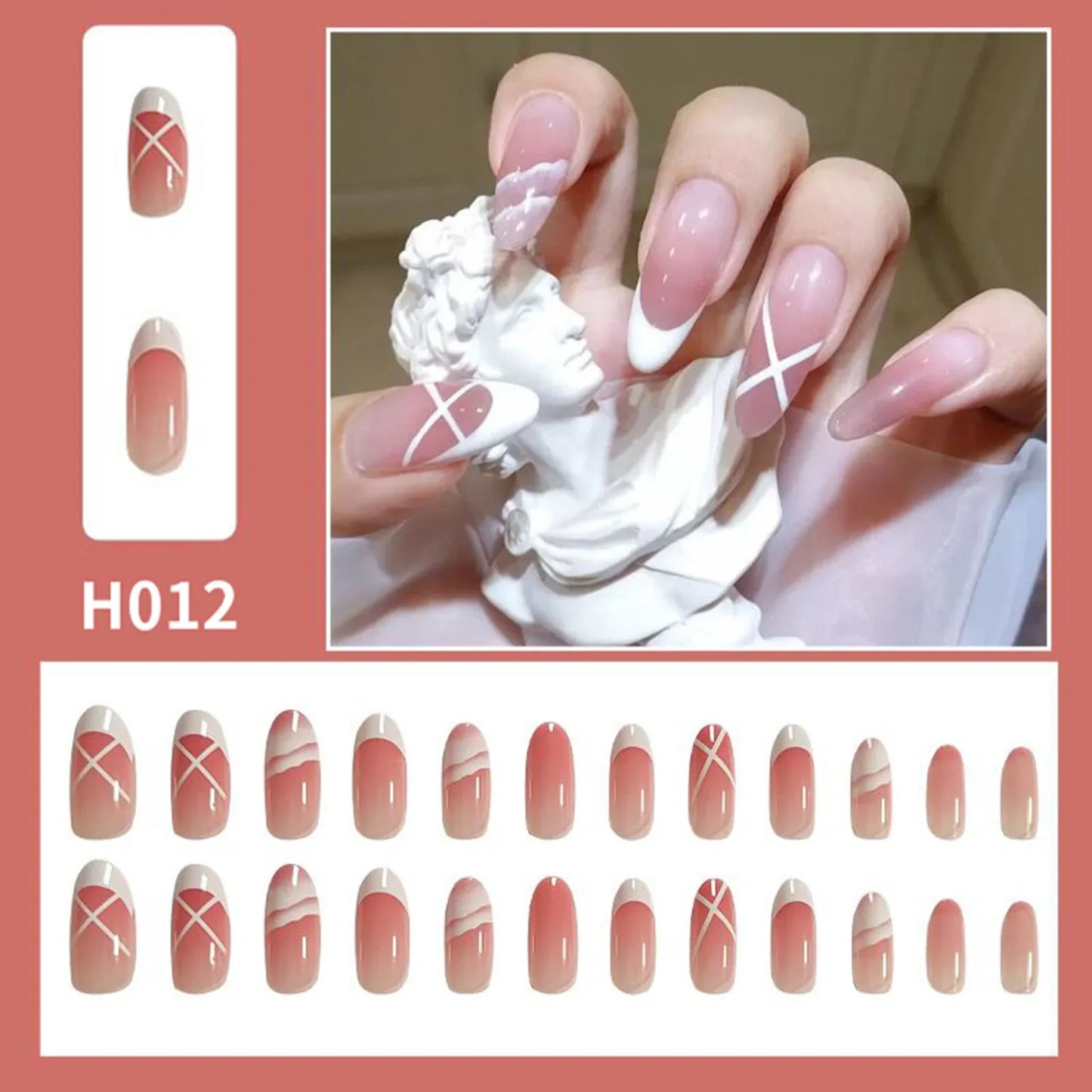Christmas Pattern Press-on Nails Ultra-flexible Long Lasting Fake Nails for Nail Decoration Nail Art