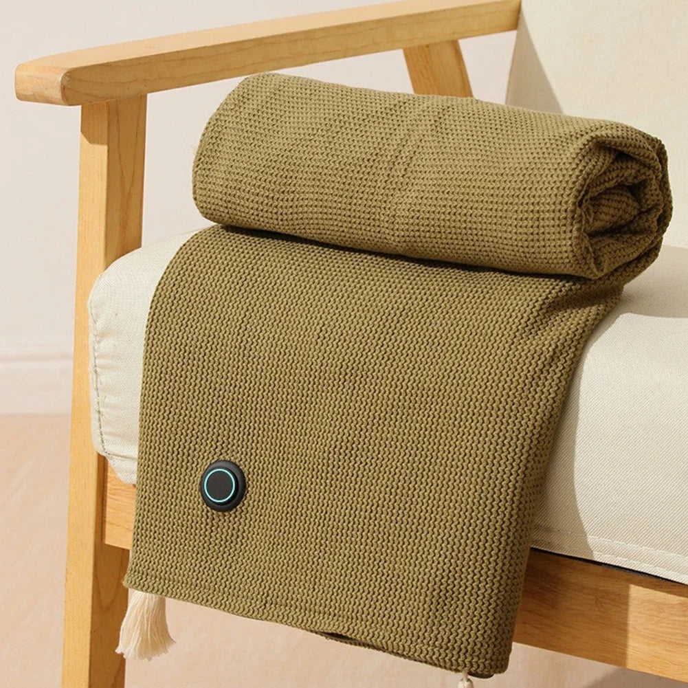Wearable Heating Electric Blanket Shawl 3 Heating Levels USB Heated BlanketBody Warmer Blanket for Home Office Xmas Gift