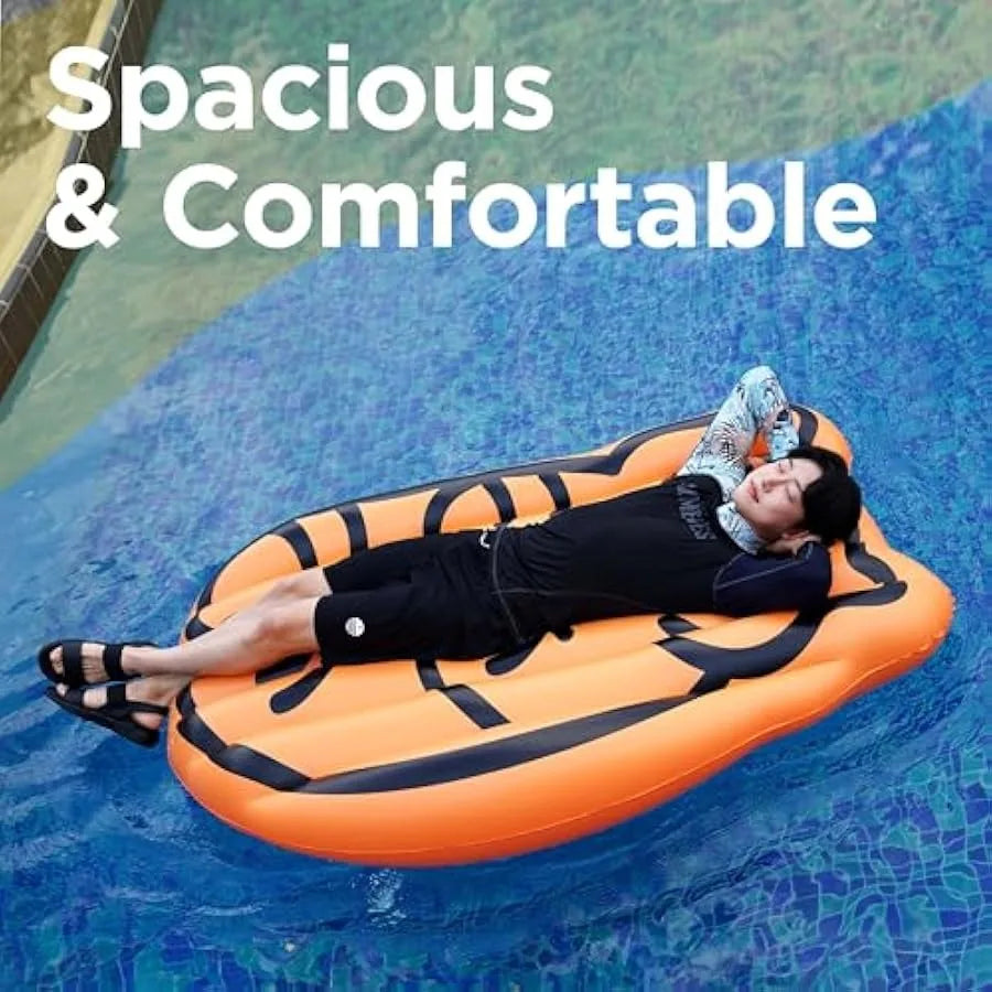 Inflatable Pool Float Mat Tiger - Summer Lake Beach Party Swimming Pool Large Water Fun Float Bed Sunbathing Tanning Pool Loung