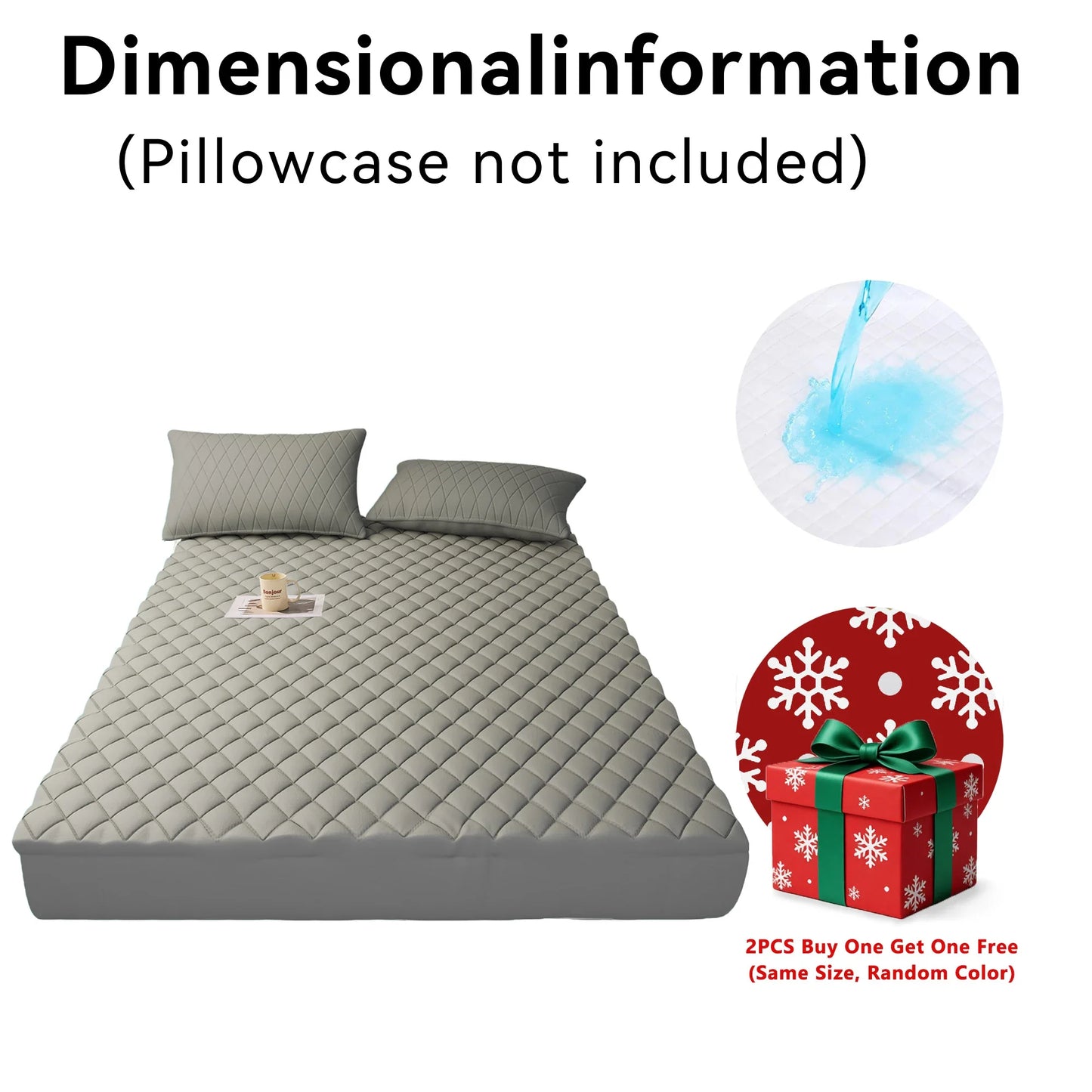 2Pcs,Buy One Selected Color Get One Random Free Quilted Waterproof Mattress Cover, Comfortable Stain & Wrinkle Resistant