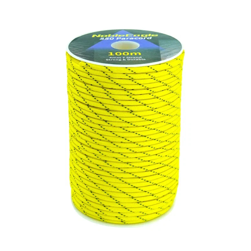 Reflective Paracord Rope Military 7 Strand 4mm 550 Tactical Parachute Cord Camping Tent Lanyard DIY Bracelet Weaving Rope
