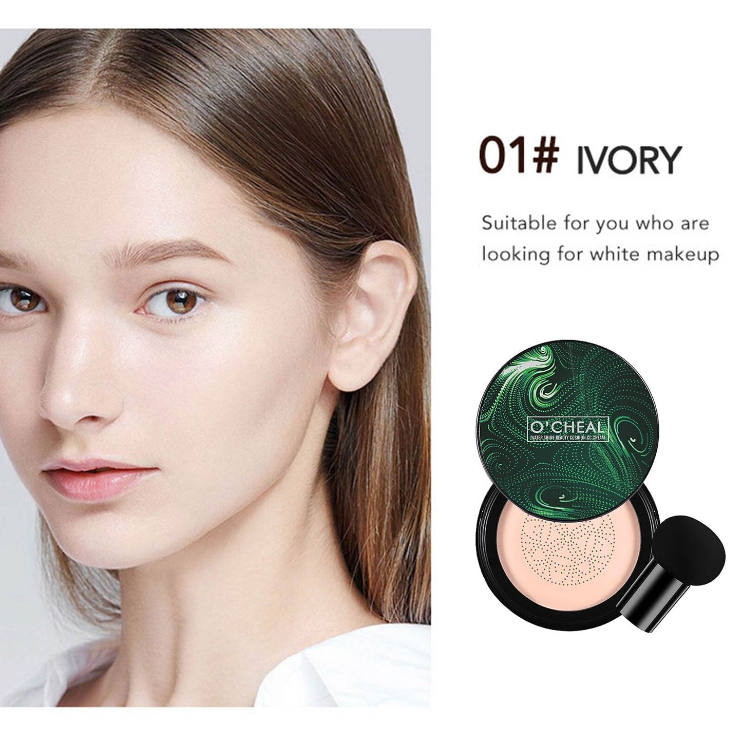 Makeup CC Cream Natural Mushroom Head Air Cushion Foundation Natural Makeup Base Moisturizing CC Cream Makeup Long Lasting