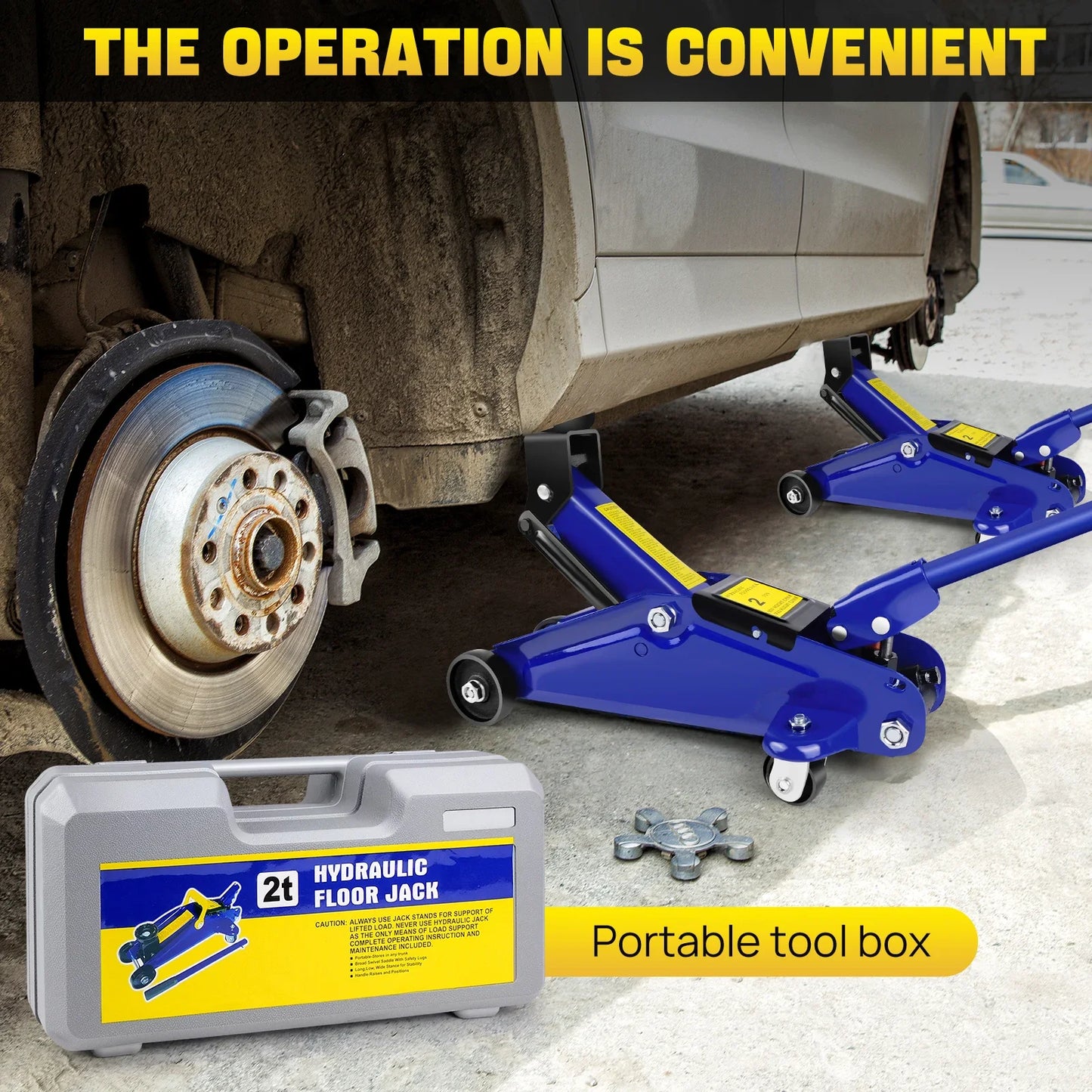 Hydraulic Trolley Floor Jack, Heavy Duty 2 Ton Low Profile Lifting for Car Van.