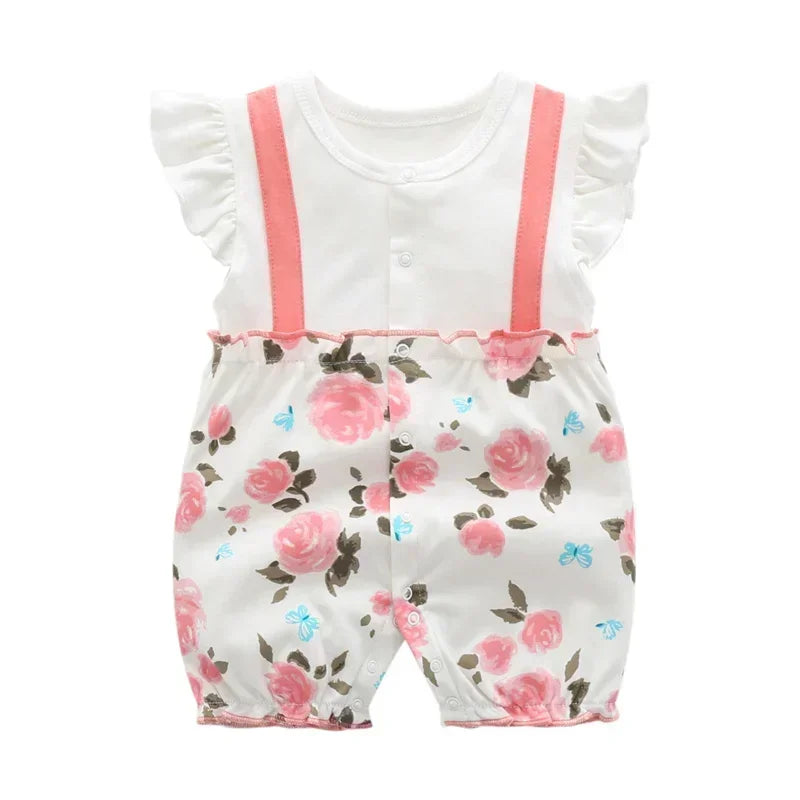 3-18 Month Baby Summer Clothes Rompers Girls Overalls Short Sleeve