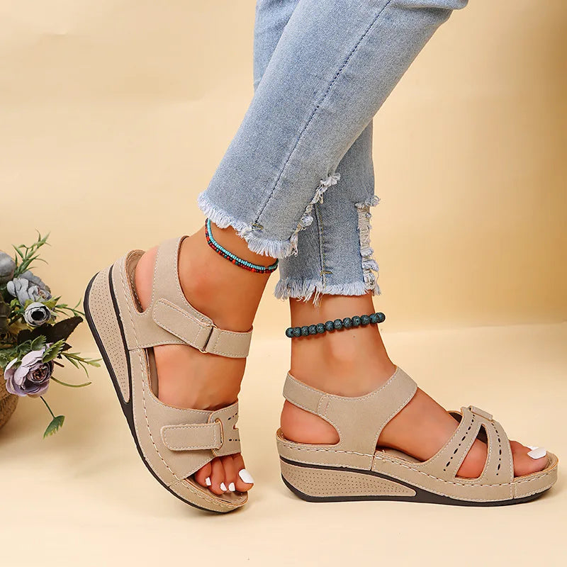 Women Sandals Soft Stitching Ladies Sandals Comfortable Flat Sandals Women Open Toe Beach Shoes Woman Footwear Sandalias Treking