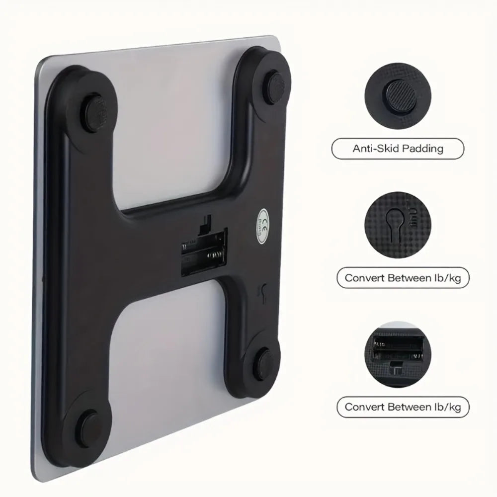 Smart Electronic Scale ,High Precision Body Fat Measurement, Battery Powered LCD Display with Temperature.