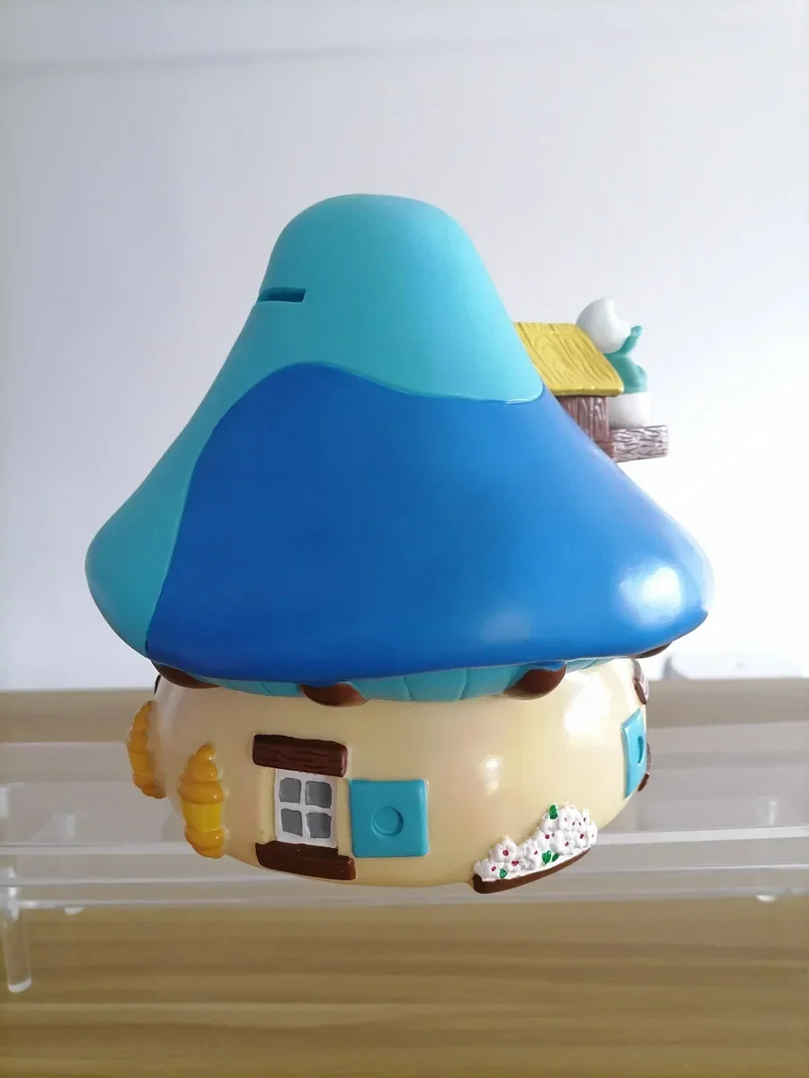 Children Play House Toy Smurf Mushroom House Doll Articulated Movable Nostalgic Animated Hand Puppet Ornaments Nostalgic Toy
