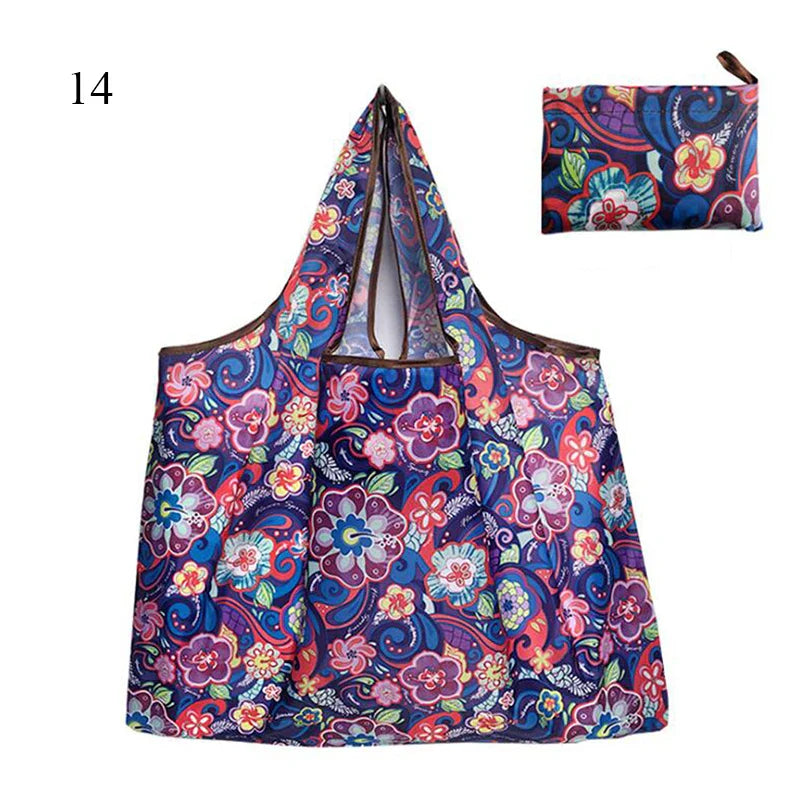 Foldable Large Shopping Storage Bags For Groceries Recyclable Grocery Tote Pouch Eco-Friendly Heavy Duty Washable Shopper Bag