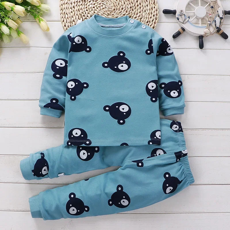 Kids Clothes Children Sets Children's Clothing Boys Girls CottonAutumn winter Clothing Pants Sleepwear Christmas Gift
