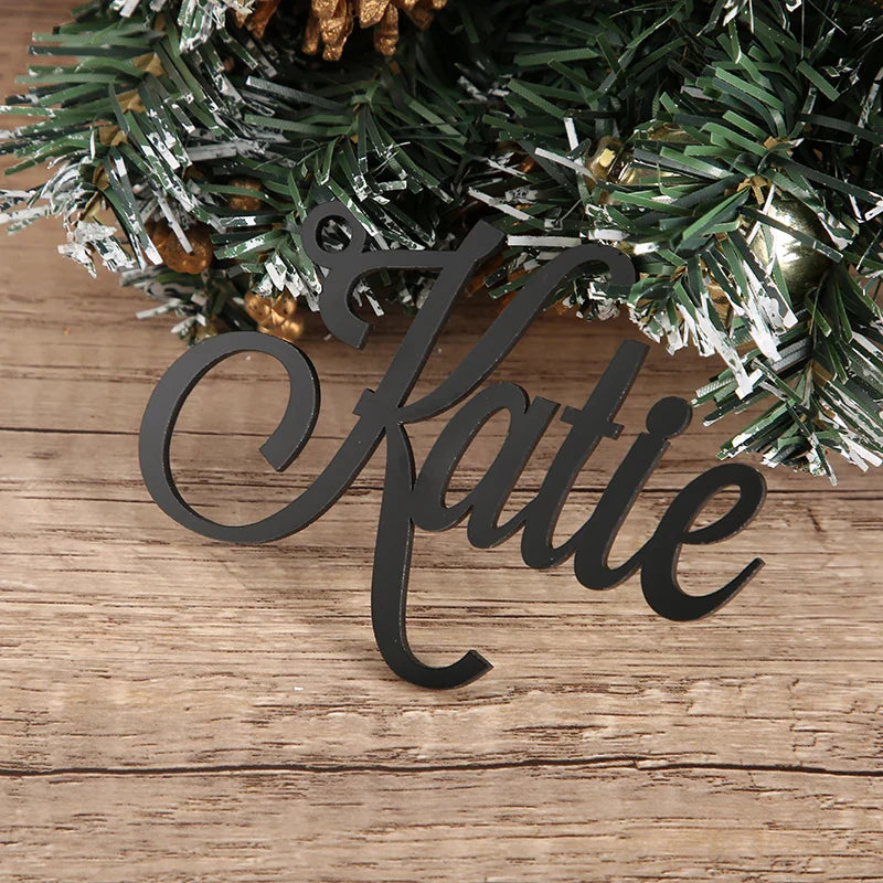 Christmas Stocking Name Tags Personalized Stocking Wood Letters Custom White Name Tags Christmas Rustic Country Farmhouse cutout
