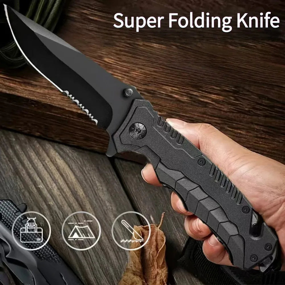 Outdoor portable folding knife - Multi-purpose high-hardness stainless steel wilderness survival knife