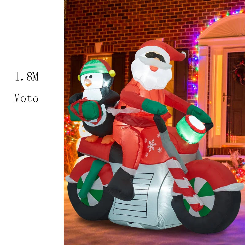 2023 LED Air Inflatable Santa Claus Snowman Elk Outdoor Garden Airblown New Year Christmas Decoration Gift For Kids Children Toy