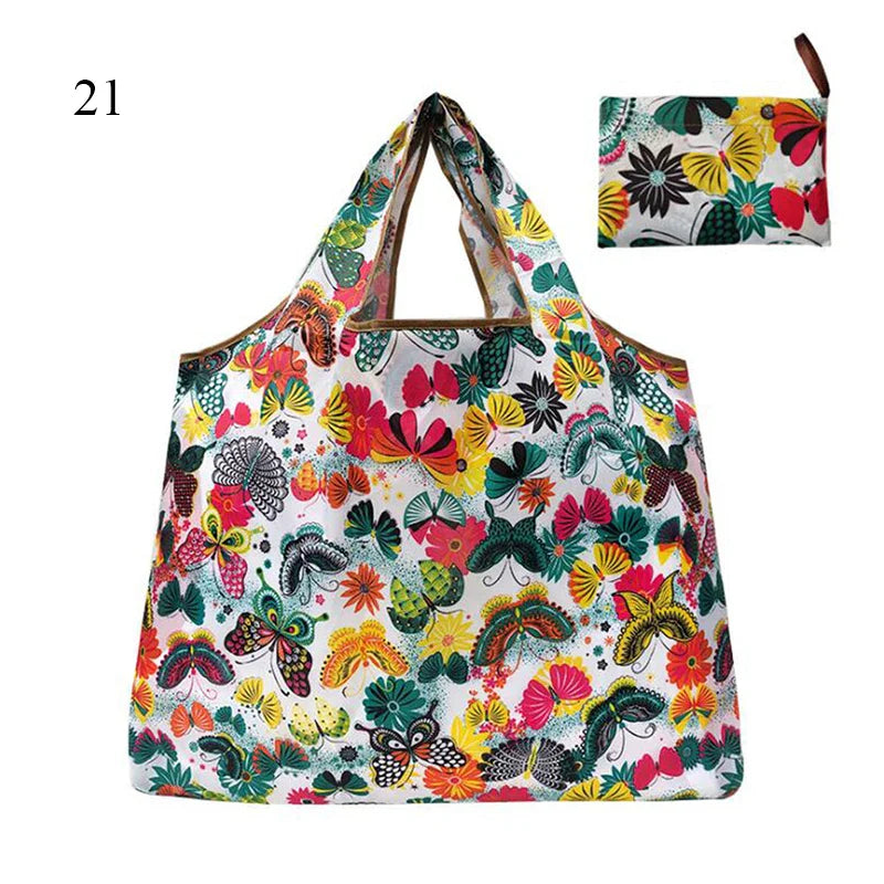 Foldable Large Shopping Storage Bags For Groceries Recyclable Grocery Tote Pouch Eco-Friendly Heavy Duty Washable Shopper Bag