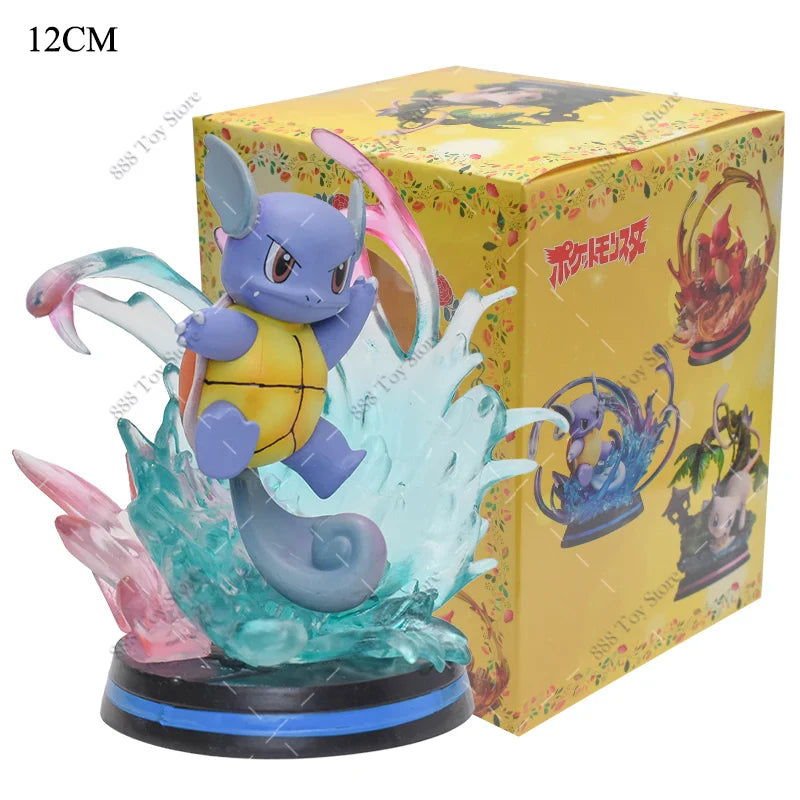Anime Pokemon Figures Squirtle Charizard Bulbasaur Charmander Vulpix Special Effects Scene Version PVC Action Figure Model Toys