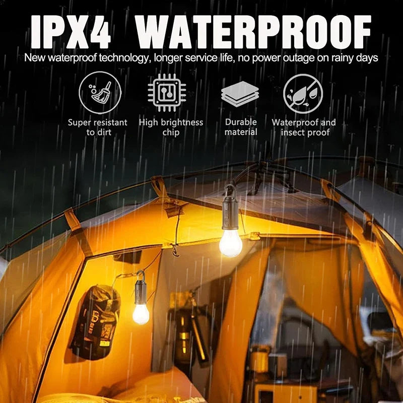 New Solar Powered Charging Camping Lamp Atmosphere Lamp Multifunctional Handheld Tungsten Filament Lamp Outdoor Retro Camping