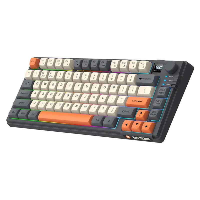 Wireless Keyboard 80 Key 80% Layout Spanish Russian Arabic Korean Keyboard Mouse Set Bluetooth 2.4G 2000mAh Type C K92 Backlight